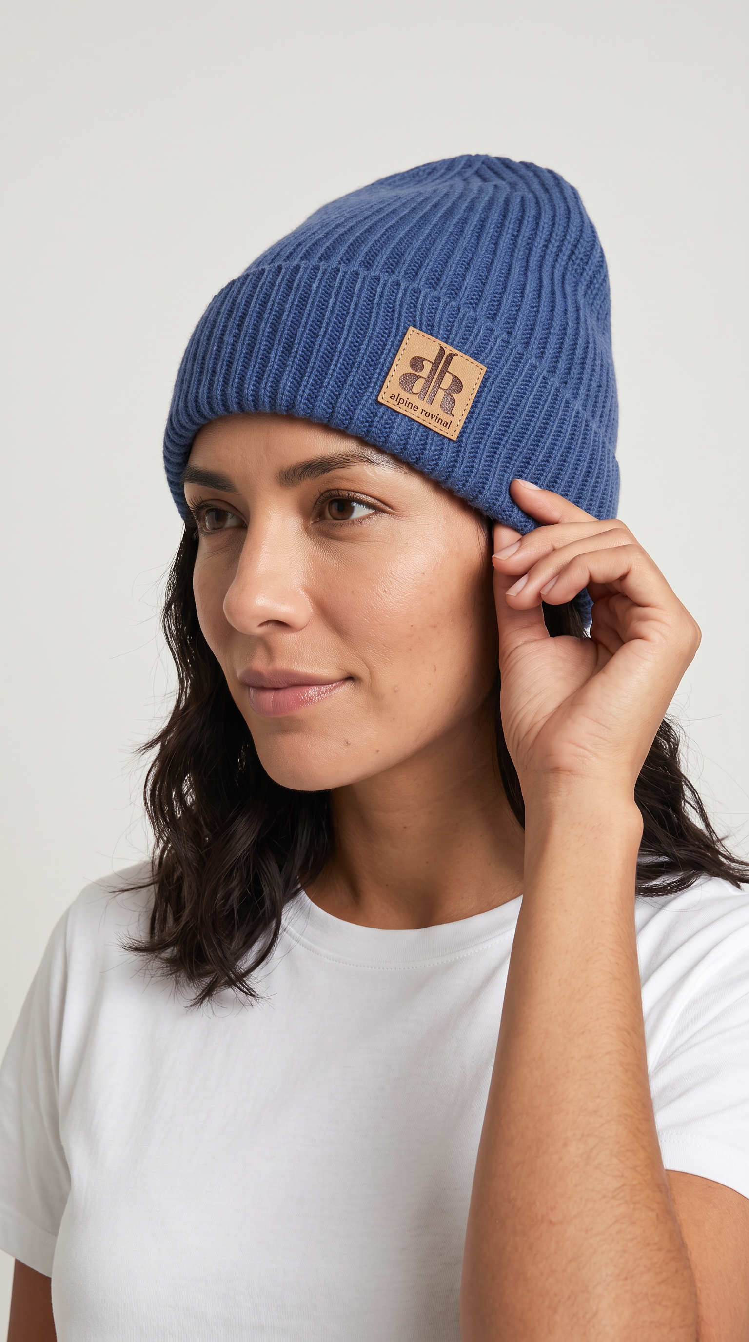 Cashmere Solid Roll Cuff Beanie